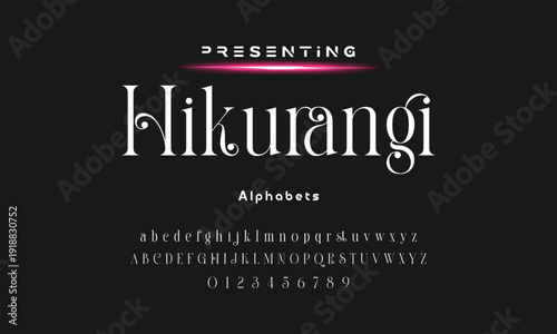 Elegant and modern serif alphabet font uppercase and number fonts victorian typeface