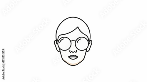 Woman wearing glasses and looking straight.