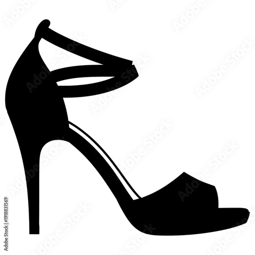 Stylish high heel shoe illustration perfect for fashion, luxury branding, and stylish designs. Elegant silhouette with modern aesthetic.