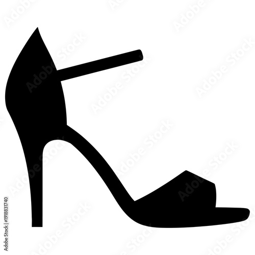 Sophisticated high heel shoe silhouette, perfect for fashion and luxury designs
