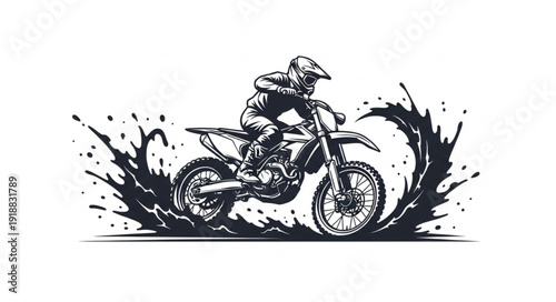 Motorcycle Rider Dirt Bike Racing.