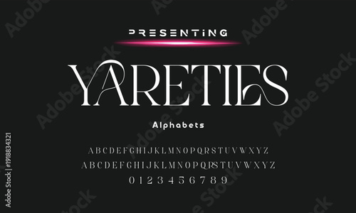 Elegant and modern serif alphabet font uppercase and number fonts victorian typeface