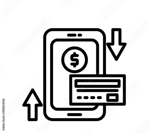 Mobile Paiment line icon