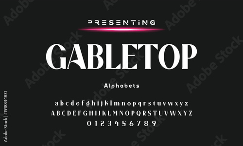 Elegant and modern serif alphabet font uppercase and number fonts victorian typeface