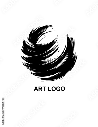 Minimalist Artisant Logo Design featuring Abstract Artist Paint Brush and Creative Stroke