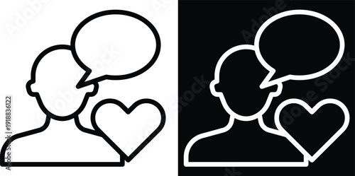 empathize Two-tone version in black and white background