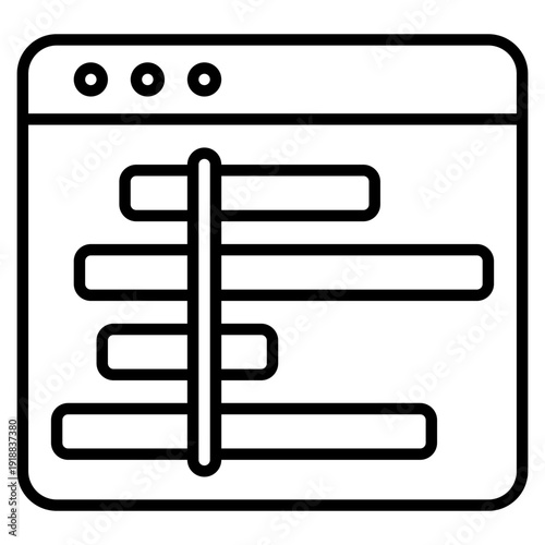Gantt Chart Icon Line Vector