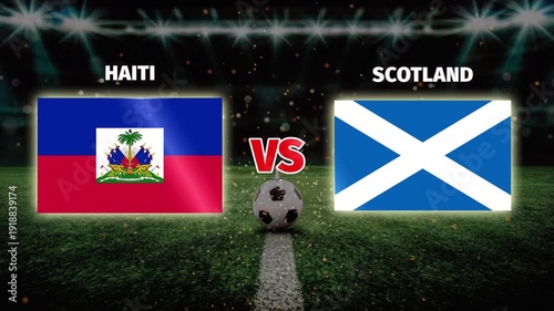 Haiti vs Scotland live football match video motion template