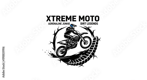 Motorcycle Rider Racing Logo Design.