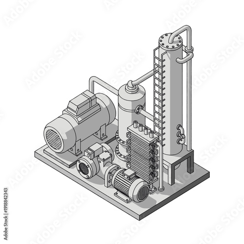 Industrial Machinery Equipment Pump System Diagram.