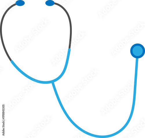 Illustration of a Blue Stethoscope