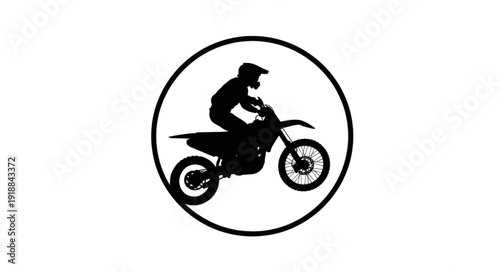 Motorcycle Rider Silhouette Icon Design.