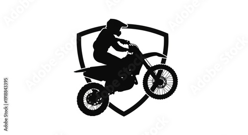 Motorcycle Rider Silhouette Icon Design.
