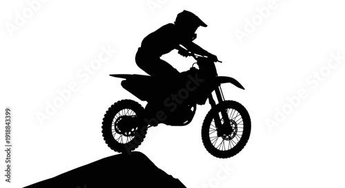 Motorcycle Rider Silhouette in Action.
