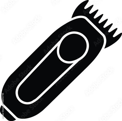 Black Hair Clipper Icon in Vector Style for Barbershop and Grooming Services