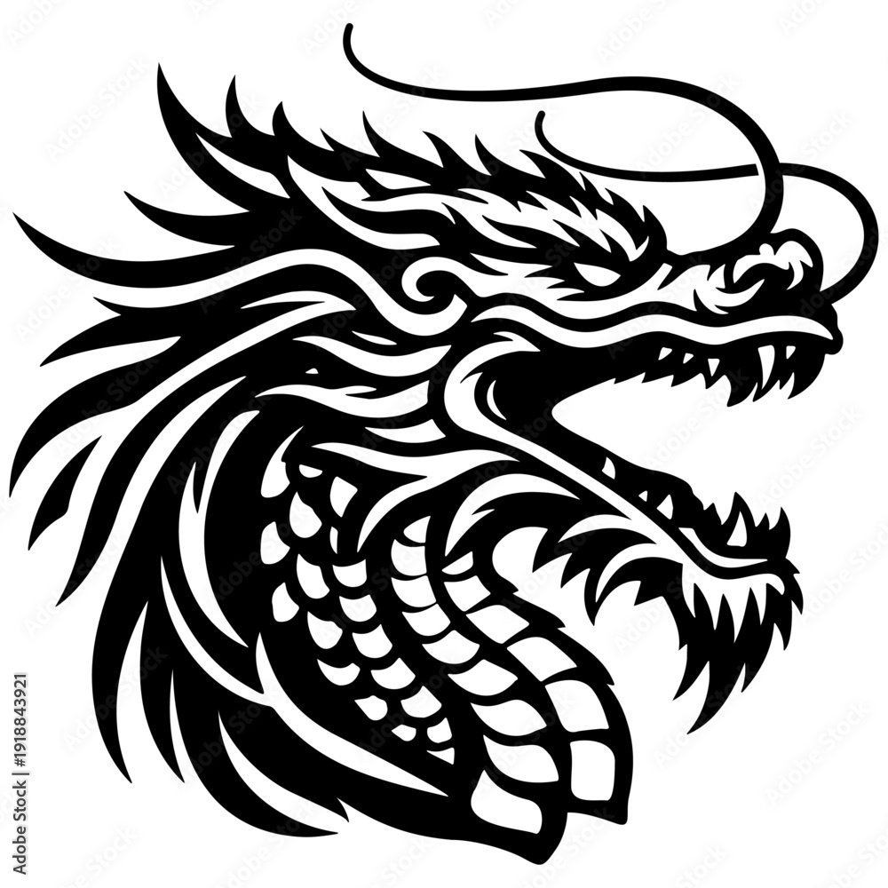 Fototapeta premium Oriental Dragron Illustration.