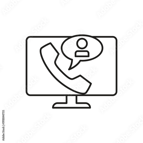 Computer monitor with user profile call icon