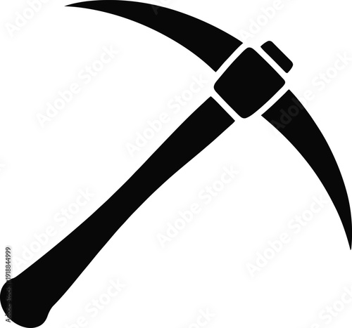 Pickaxe Tool Silhouette for Mining and Construction Projects Vector Graphic