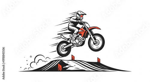 Motorcyclist Flying Through the Air.
