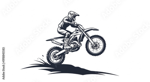 Motorcyclist in mid air jump.