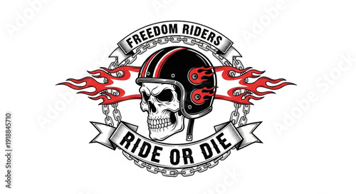 Motorcycle Skull Logo Design Element.