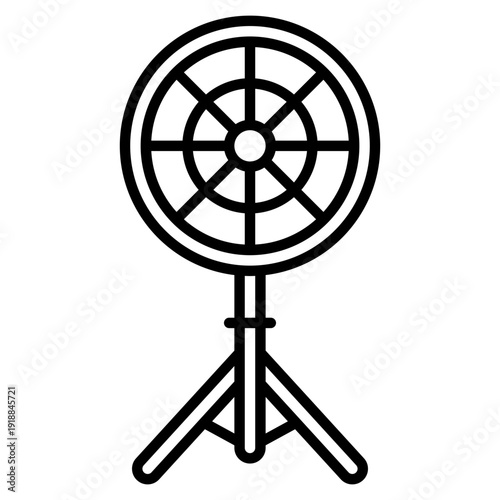 Dartboard Line Icon Vector