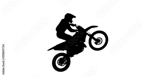 Motorcyclist Performing Stunt Jump.