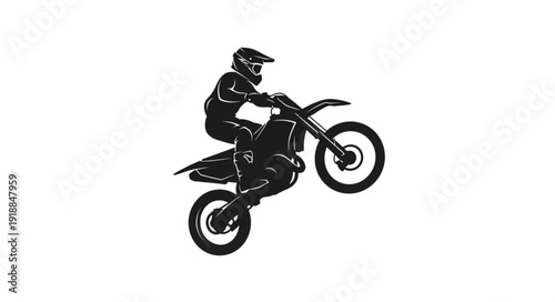 Motorcyclist Performing Stunt Jump Action.