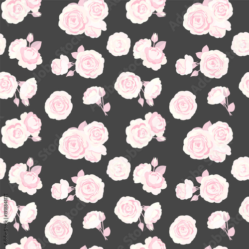 ピンクのバラのレトロなシームレスパターン