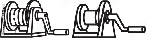 Classic Pencil Sharpener Icon in Black and White, Representing School, Office, and Art Supplies for Education and Creativity