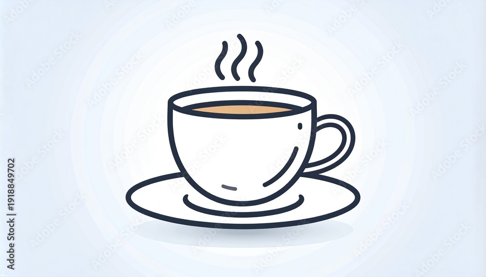 Obraz premium Steaming Hot Coffee Cup Illustration.