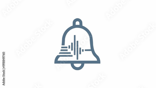 Tableau sur toile Notification bell icon with sound waves.