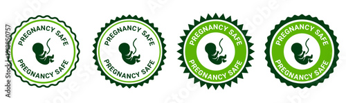 Pregnancy Safe Product Certification Badge Green Natural Vector Set