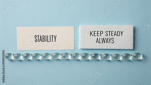 Inspirational Messages for Life's Journey with Stability and Steadiness on a Soft Blue Background