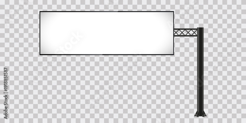 A Street signage mock-up design with one collumn, mock-up signboard on transparet BG. Empty 3d advertising banners mockups vector illustration design