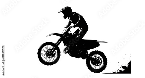 Motorcyclist Riding Dirt Bike.