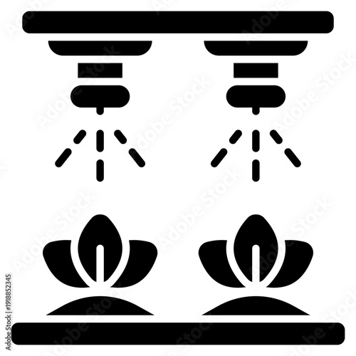 Water Irrigation System Glyph Icon Vector