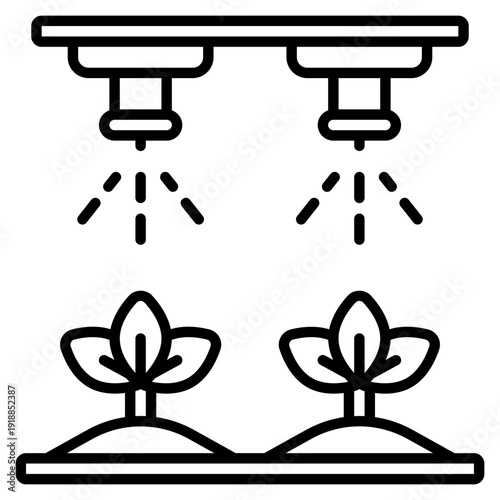 Water Irrigation System Line Icon Vector