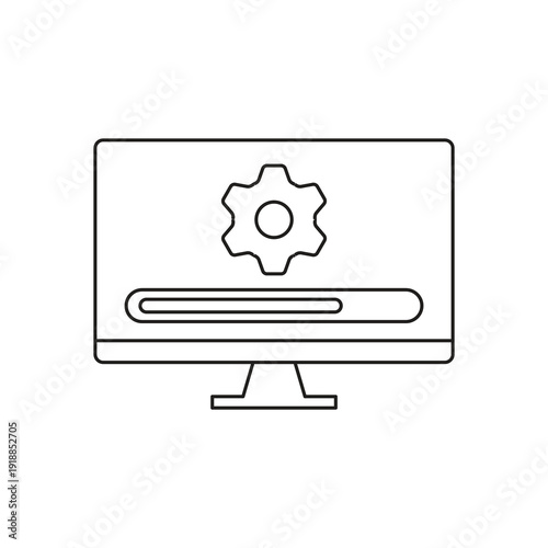 Installation progress bar and software update monitor icon