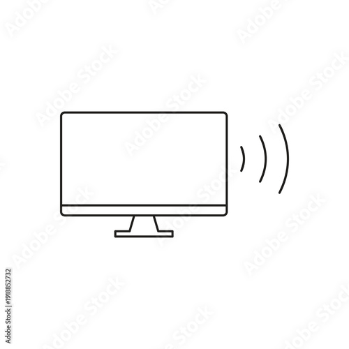Radio wave broadcast and wireless signal monitor icon