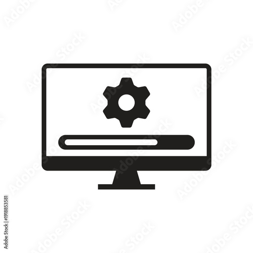 Solid loading progress bar and update monitor icon