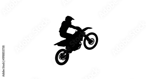 Motorcyclist Riding Dirt Bike in Air.