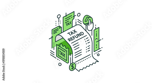 Tax Refund Financial Document Accounting Illustration Concept
