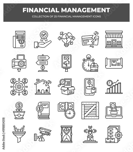 Collection of 25 Financial Management Icons