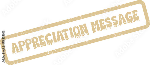 Vintage Inspired Appreciation Message Rubber Stamp Design for Digital and Print Applications