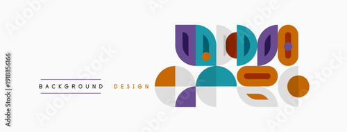 Abstract geometric shapes, colorful design elements, modern background pattern. Minimalist style, simple composition, pleasing aesthetic.