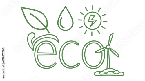 Eco-Friendly Graphic: A stylized illustration celebrates environmental consciousness through the eco concept, symbolizing sustainability and the importance of preserving our planet.
