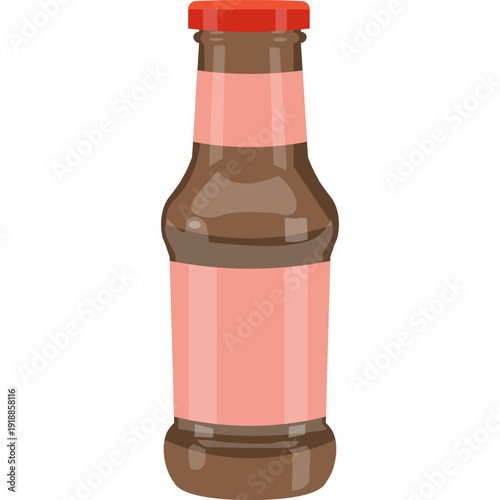 Ketchup sauce bottle vector icon isolated on white
