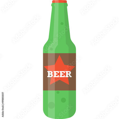 Craft beer bottle vector icon isolated on white