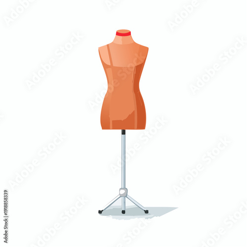 Female dressmaker's dummy on a metal stand.
